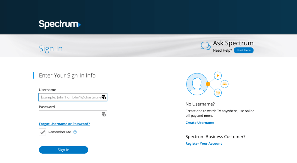 Charter Spectrum Email Account Sign Up